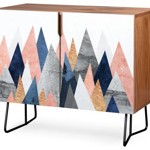 Pink And Navy Peaks Credenzas (Photo 1 of 20)