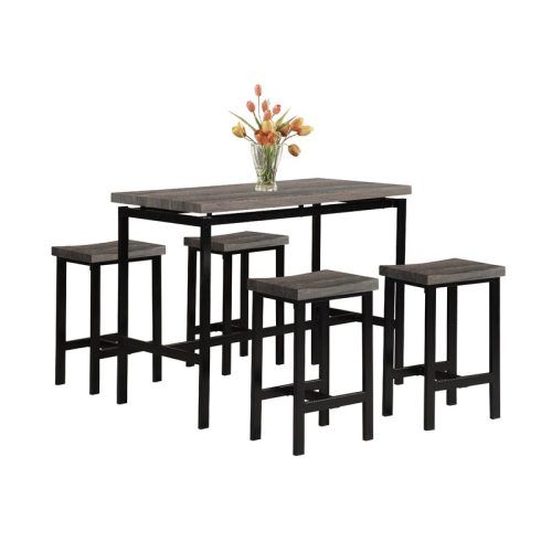 Denzel 5 Piece Counter Height Breakfast Nook Dining Sets (Photo 2 of 20)