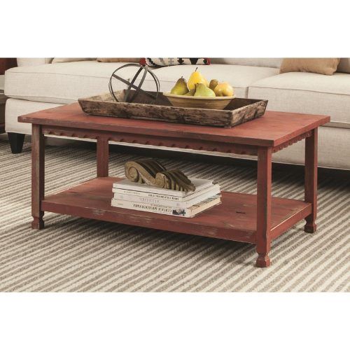 Alaterre Country Cottage Wooden Long Coffee Tables (Photo 4 of 20)