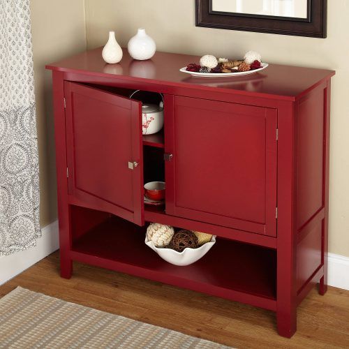 Contemporary Wooden Buffets With One Side Door Storage Cabinets And Two Drawers (Photo 9 of 20)