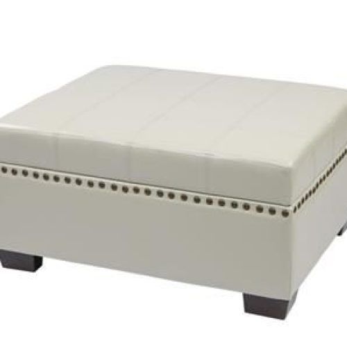 Gray And Cream Geometric Cuboid Pouf Ottomans (Photo 13 of 20)