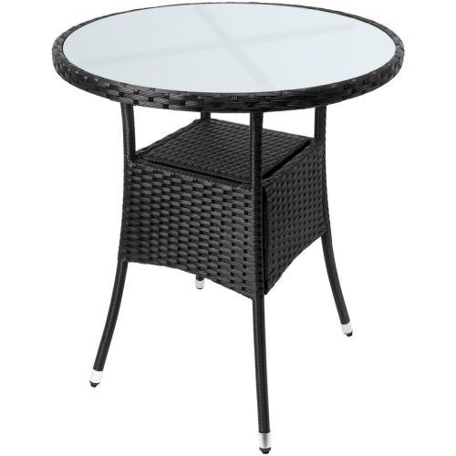Black Round Glass-Top Cocktail Tables (Photo 19 of 20)