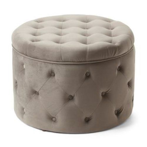 Textured Gray Cuboid Pouf Ottomans (Photo 10 of 20)