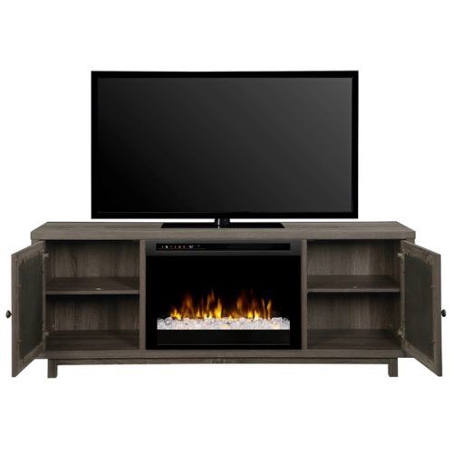Fireplace Media Console Tv Stands With Weathered Finish (Photo 9 of 20)