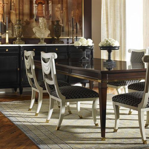 Weaver Dark 7 Piece Dining Sets With Alexa White Side Chairs (Photo 14 of 20)
