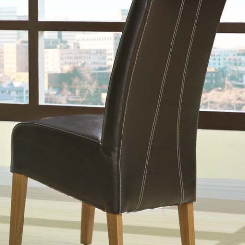 Dark Brown Leather Dining Chairs (Photo 1 of 20)