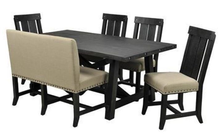 2024 Best of Jaxon 6 Piece Rectangle Dining Sets with Bench & Uph Chairs