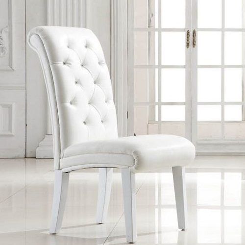White Leather Dining Room Chairs (Photo 1 of 20)