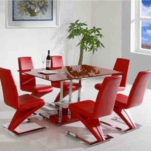 Red Dining Table Sets (Photo 3 of 20)