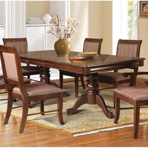 Rubberwood Solid Wood Pedestal Dining Tables (Photo 18 of 20)