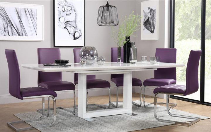 2024 Latest Dining Tables and Purple Chairs