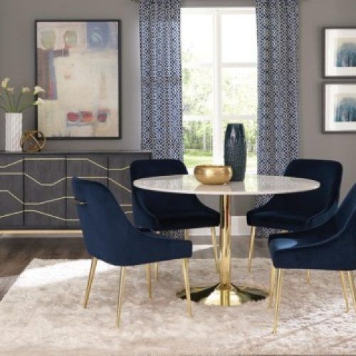 Jaxon Grey 5 Piece Round Extension Dining Sets With Upholstered Chairs (Photo 20 of 20)