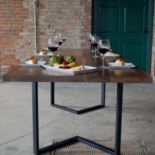 Dining Tables With Metal Legs Wood Top (Photo 10 of 20)