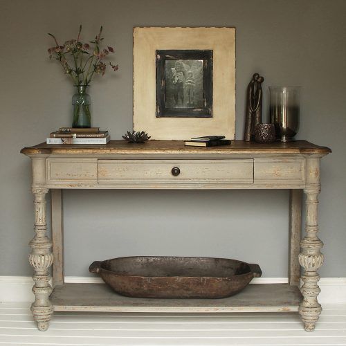 Antique White Distressed Console Tables (Photo 12 of 20)