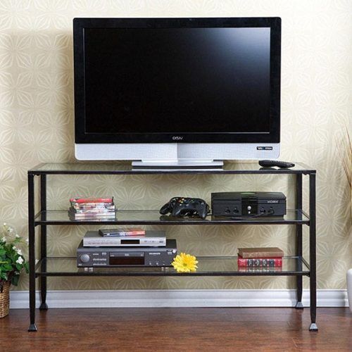 Modern Black Tv Stands On Wheels With Metal Cart (Photo 7 of 20)
