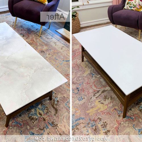 Faux-Marble Top Coffee Tables (Photo 3 of 20)
