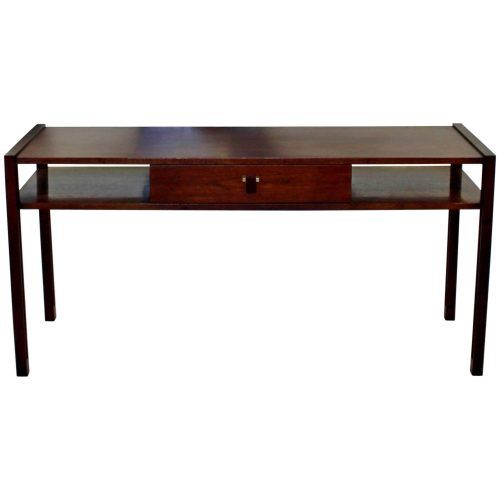 Oak & Brass Stacking Media Console Tables (Photo 15 of 20)