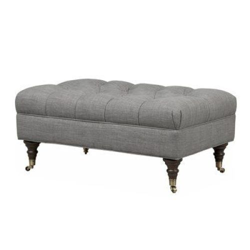 Gray Tufted Cocktail Ottomans (Photo 5 of 20)