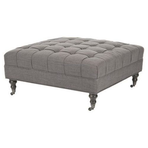 Gray Tufted Cocktail Ottomans (Photo 2 of 20)