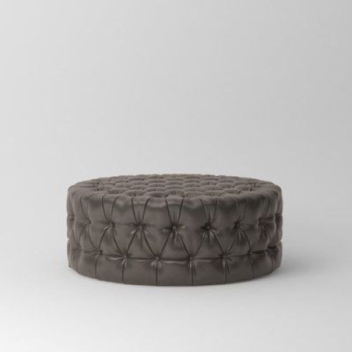 White And Light Gray Cylinder Pouf Ottomans (Photo 7 of 20)