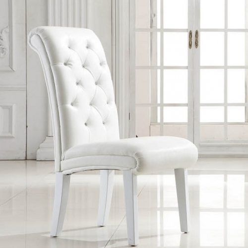 White Leather Dining Chairs (Photo 8 of 20)
