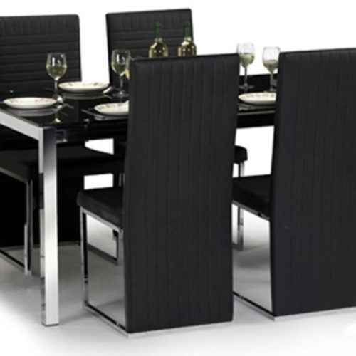 Black Glass Dining Tables And 4 Chairs (Photo 2 of 20)