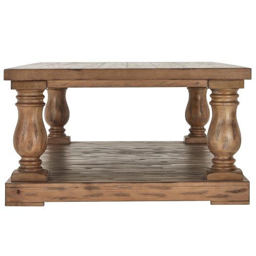 Edmaire Rustic Pine Baluster Coffee Tables (Photo 4 of 20)