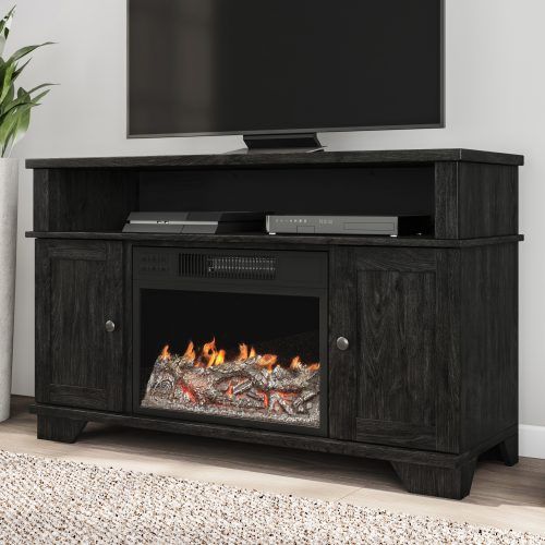 Tv Stands Cabinet Media Console Shelves 2 Drawers With Led Light (Photo 17 of 20)