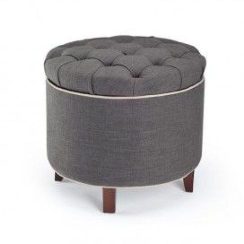 Gray Moroccan Inspired Pouf Ottomans (Photo 19 of 20)