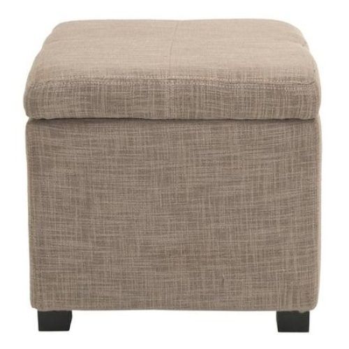 Natural Fabric Square Ottomans (Photo 6 of 20)