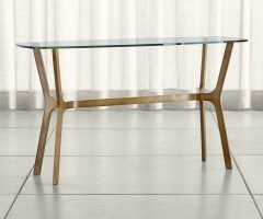 Top 20 of Elke Glass Console Tables with Polished Aluminum Base