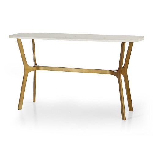 Elke Marble Console Tables With Brass Base (Photo 3 of 20)