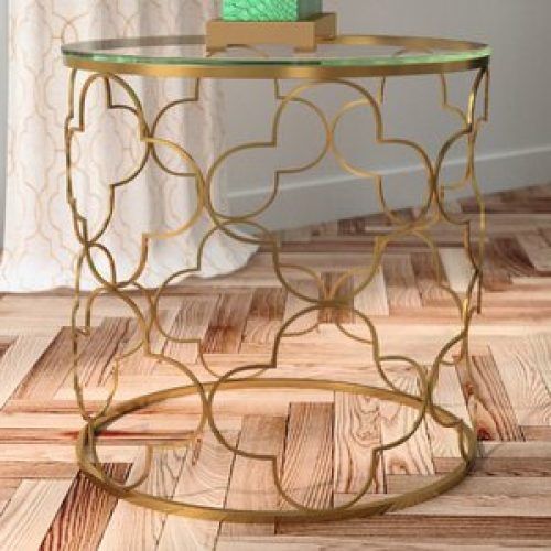 Round Gold Metal Cage Nesting Ottomans Set Of 2 (Photo 2 of 20)