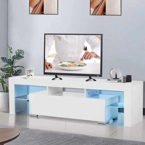 Hannu Tv Media Unit White Stands (Photo 5 of 20)