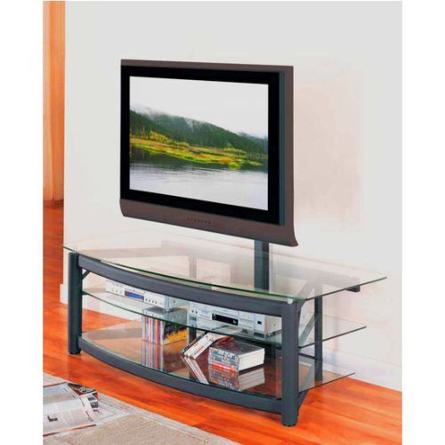 Modern Mobile Rolling Tv Stands With Metal Shelf Black Finish (Photo 5 of 20)