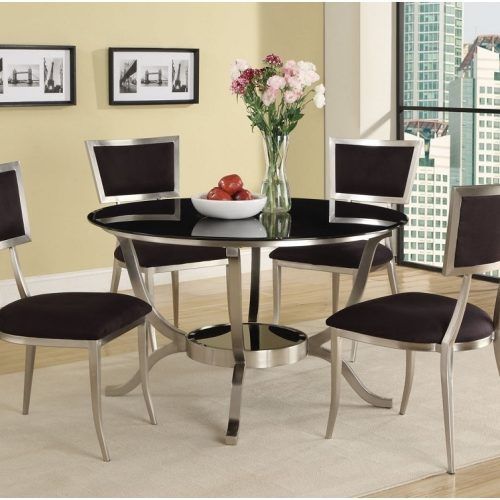 Round Black Glass Dining Tables And Chairs (Photo 9 of 20)