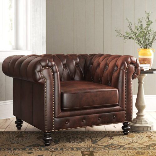 Sheldon Tufted Top Grain Leather Club Chairs (Photo 7 of 20)