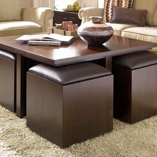 Brown Leather Ottoman Coffee Tables With Storages (Photo 6 of 20)