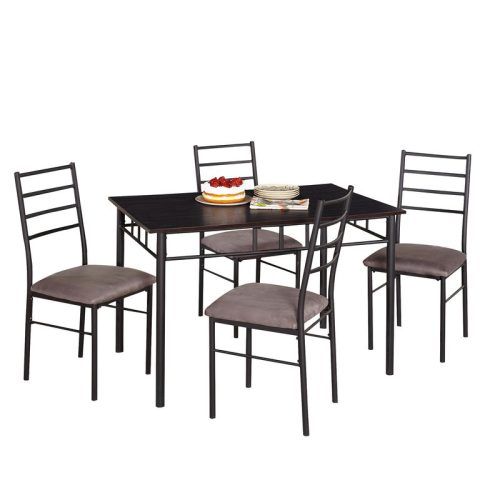 Evellen 5 Piece Solid Wood Dining Sets (Set Of 5) (Photo 6 of 20)