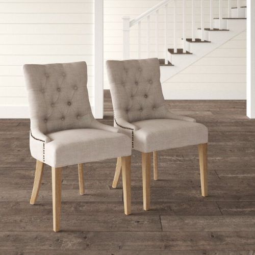 Madison Avenue Tufted Cotton Upholstered Dining Chairs (Set Of 2) (Photo 5 of 20)