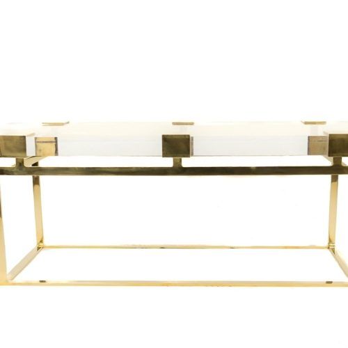 Acrylic & Brushed Brass Coffee Tables (Photo 8 of 20)