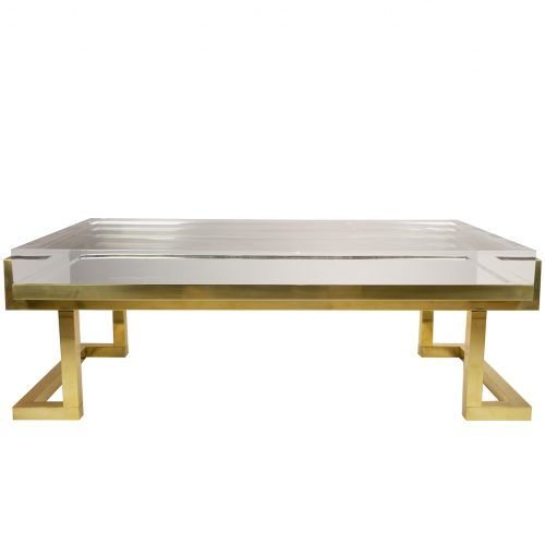 Acrylic Glass And Brass Coffee Tables (Photo 7 of 20)