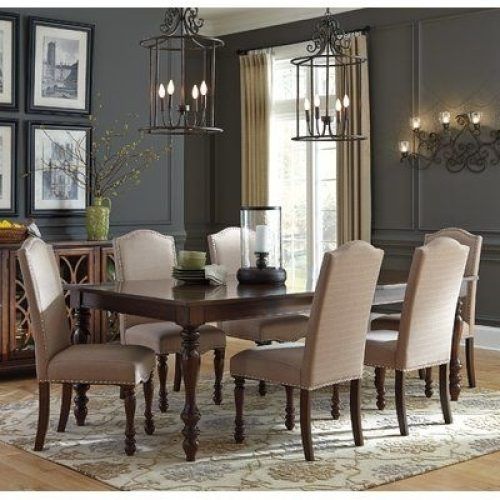 Candice Ii 7 Piece Extension Rectangular Dining Sets With Uph Side Chairs (Photo 9 of 20)