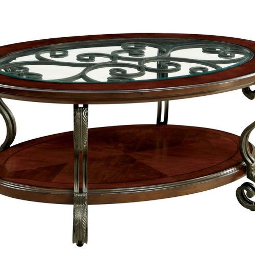 Brown Wood And Steel Plate Coffee Tables (Photo 17 of 20)