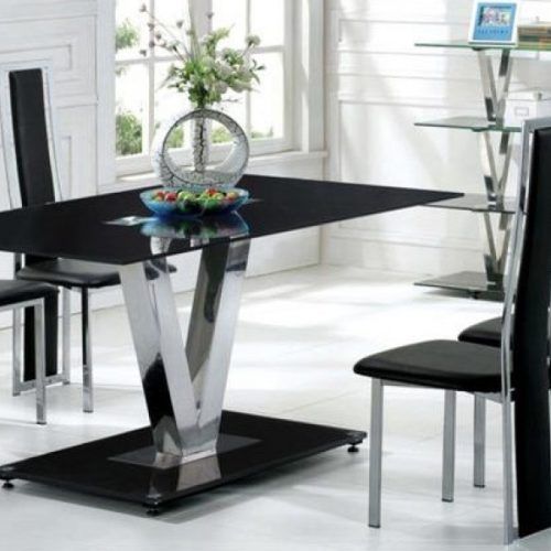 Dining Tables Black Glass (Photo 2 of 20)