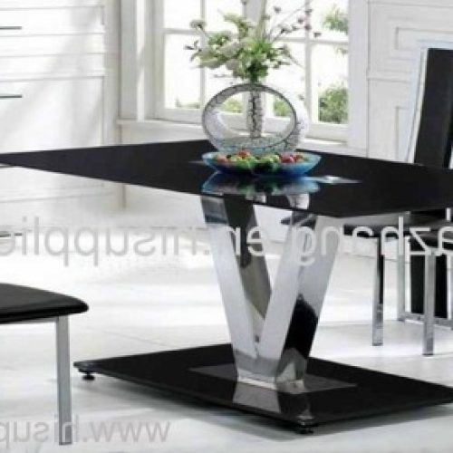 Dining Tables Black Glass (Photo 10 of 20)