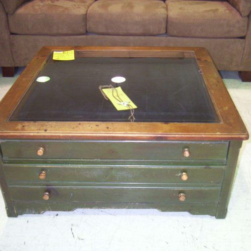 Glass Top Display Coffee Tables With Drawers (Photo 6 of 20)