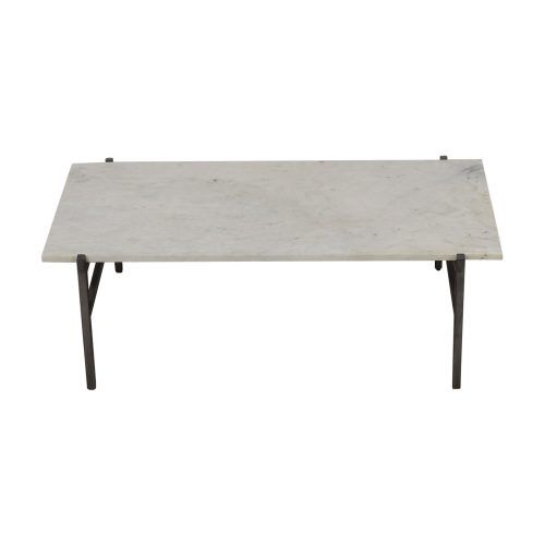 Large Slab Marble Coffee Tables With Antiqued Silver Base (Photo 5 of 20)