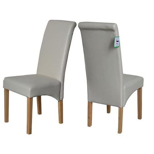 Cream Faux Leather Dining Chairs (Photo 20 of 20)