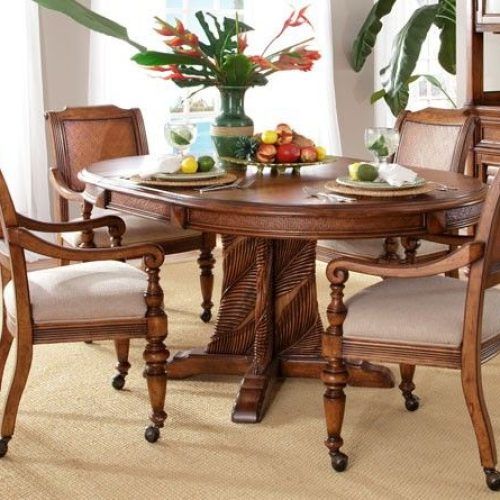 Finkelstein Pine Solid Wood Pedestal Dining Tables (Photo 17 of 21)